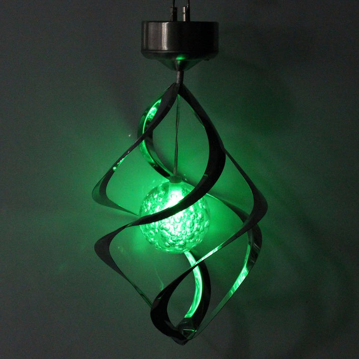 "Garden Colour-Changing Solar Wind Chimes with LED Lights, showcasing vibrant hues and melodic features for outdoor decor"