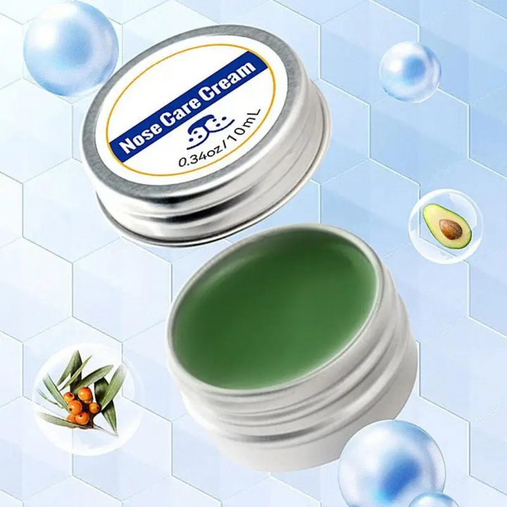 "Gentle protection balm for dry dog noses, moisturizing cracked snouts, weather-resistant, quick absorption for comfort."