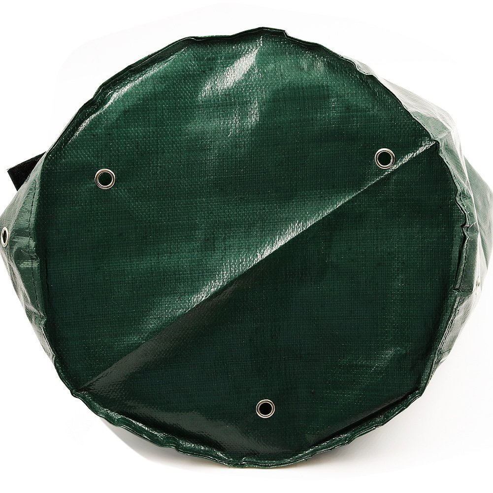 Green reusable grow bag with window for easy potato harvesting, durable fabric, ideal for patios and small gardens, optimal d