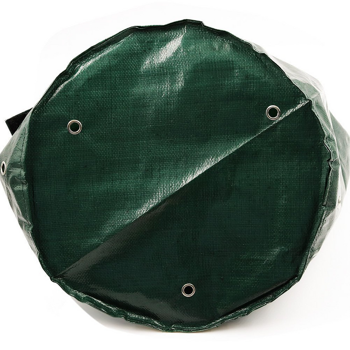 Green reusable grow bag with window for easy potato harvesting, durable fabric, ideal for patios and small gardens, optimal d