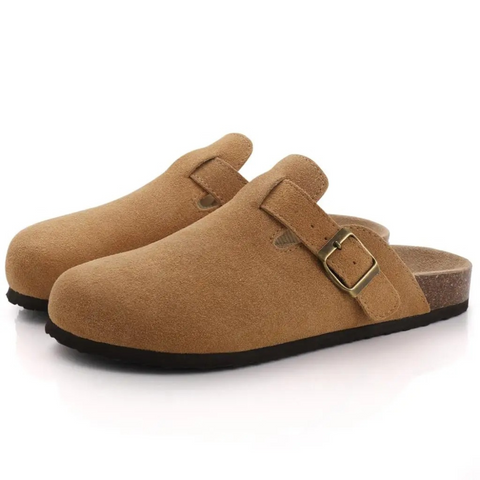 "Green women's orthopedic comfort slippers with soft cotton lining and non-slip rubber sole for superior support indoors."
