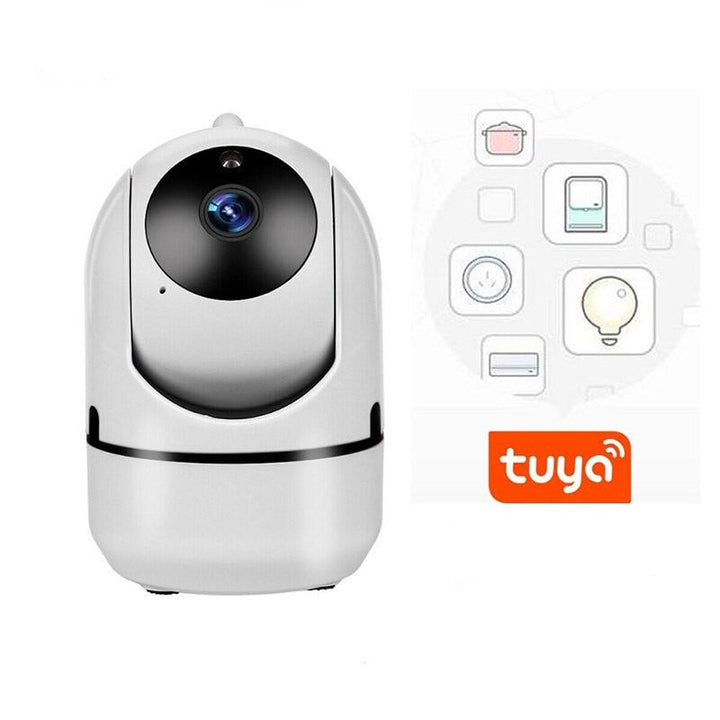 HD night vision baby monitor with 360° rotation, showing clear display even in low light and offering full-room surveillance.