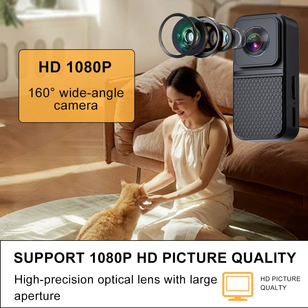 "HD Pet Collar Camera with 160° lens for dogs & cats, capturing adventures in 1080P. Lightweight, compact, easy to attach."