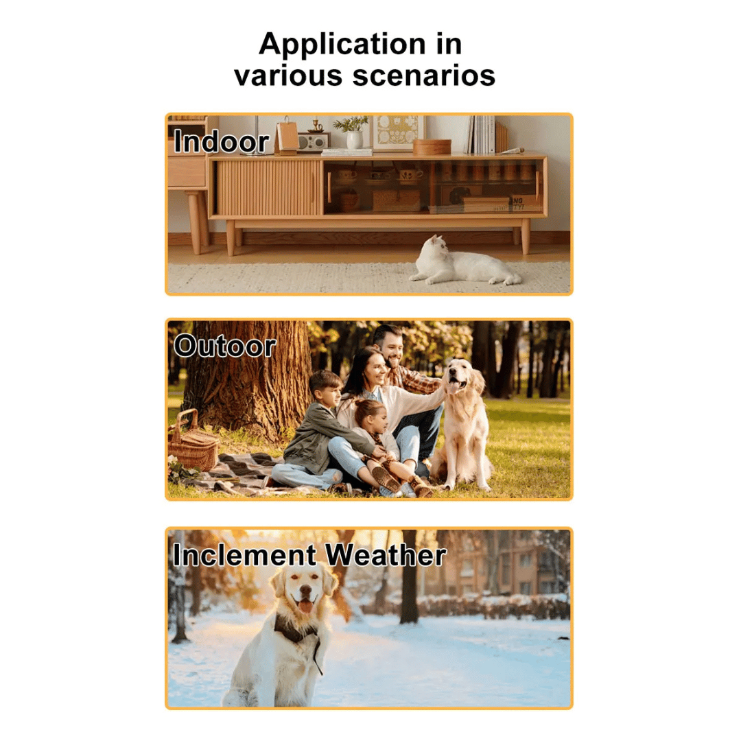 "HD Pet Collar Camera with 160° lens for dogs & cats, capturing adventures in 1080P. Lightweight, compact, easy to attach."