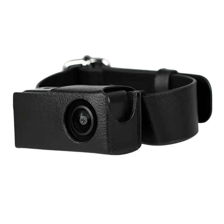 "HD Pet Collar Camera with 160° lens for dogs & cats, capturing adventures in 1080P. Lightweight, compact, easy to attach."