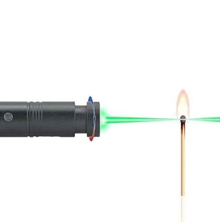 "High-intensity portable laser pointer with bright green beam, ideal for presentations and outdoor use. Compact and durable."