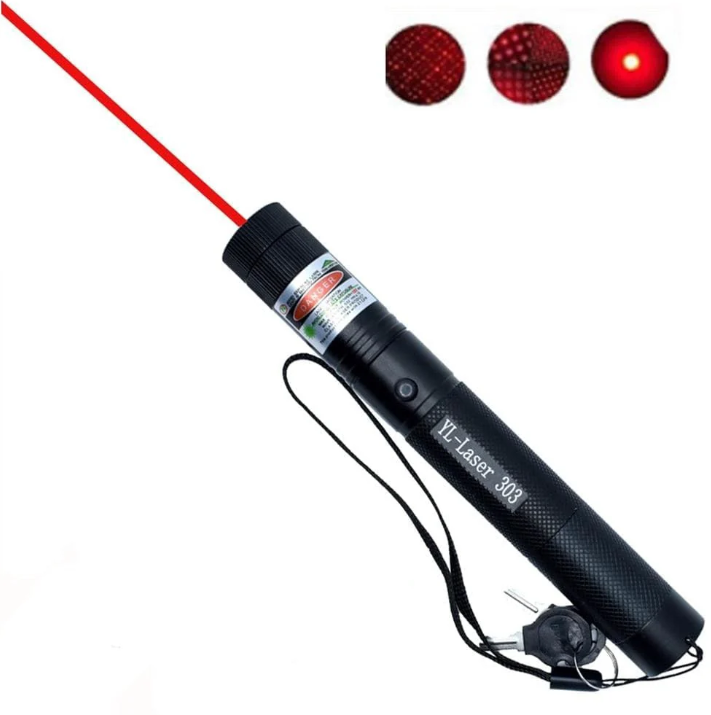 "High-intensity portable laser pointer with bright green beam, ideal for presentations and outdoor use. Compact and durable."