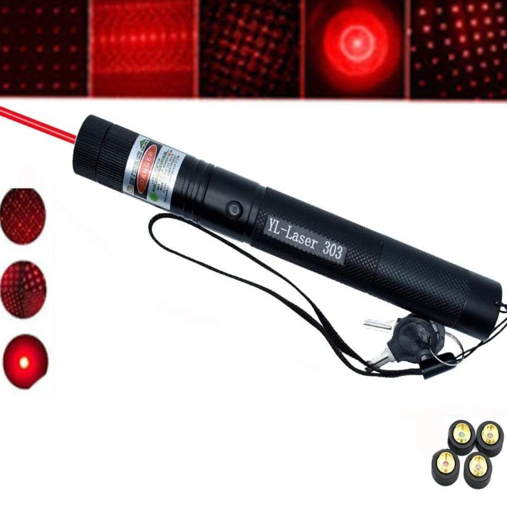 "High-intensity portable laser pointer with bright green beam, ideal for presentations and outdoor use. Compact and durable."