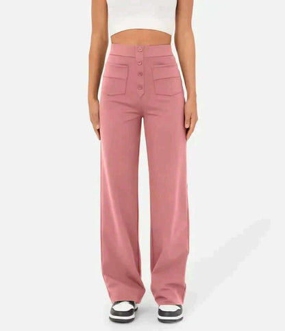Comfortable High-Waisted Elastic Trousers for Women