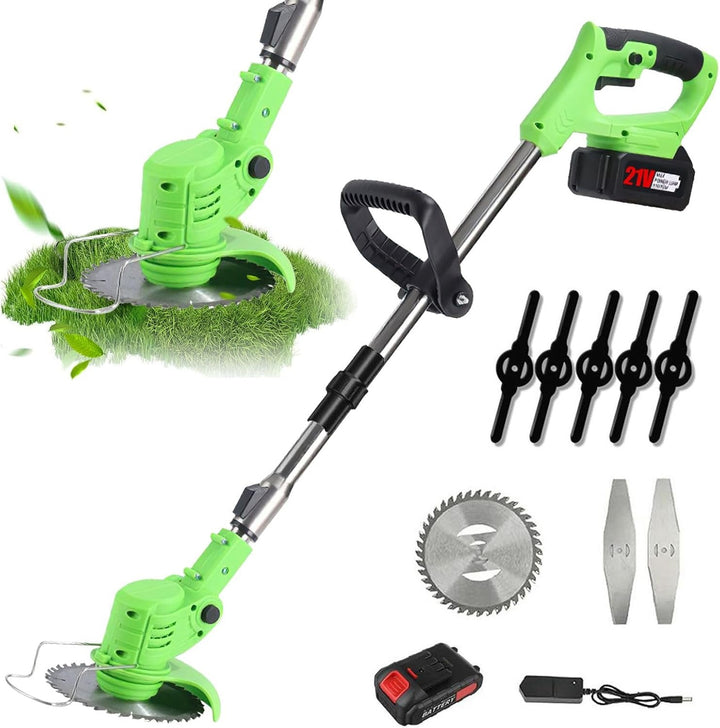 Cordless 24V Lawn Trimmer with Ergonomic Grip and Guard