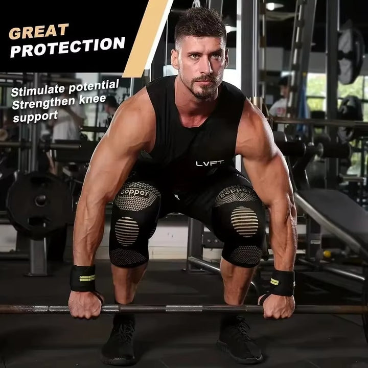 Unisex CopperFlex Knee Compression Sleeve for Pain Relief