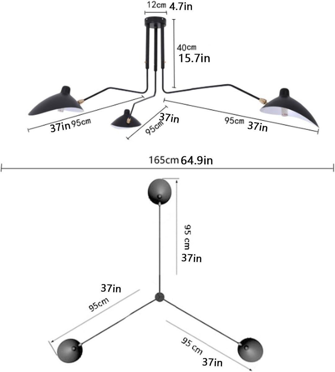 Serge Mouille Adjustable Ceiling Light - Multi-Arm Design