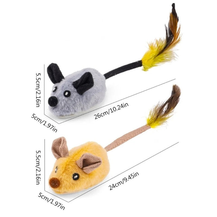 "Interactive cat toy mimics erratic mouse movements, brown and gray durable design for active feline play and exercise."