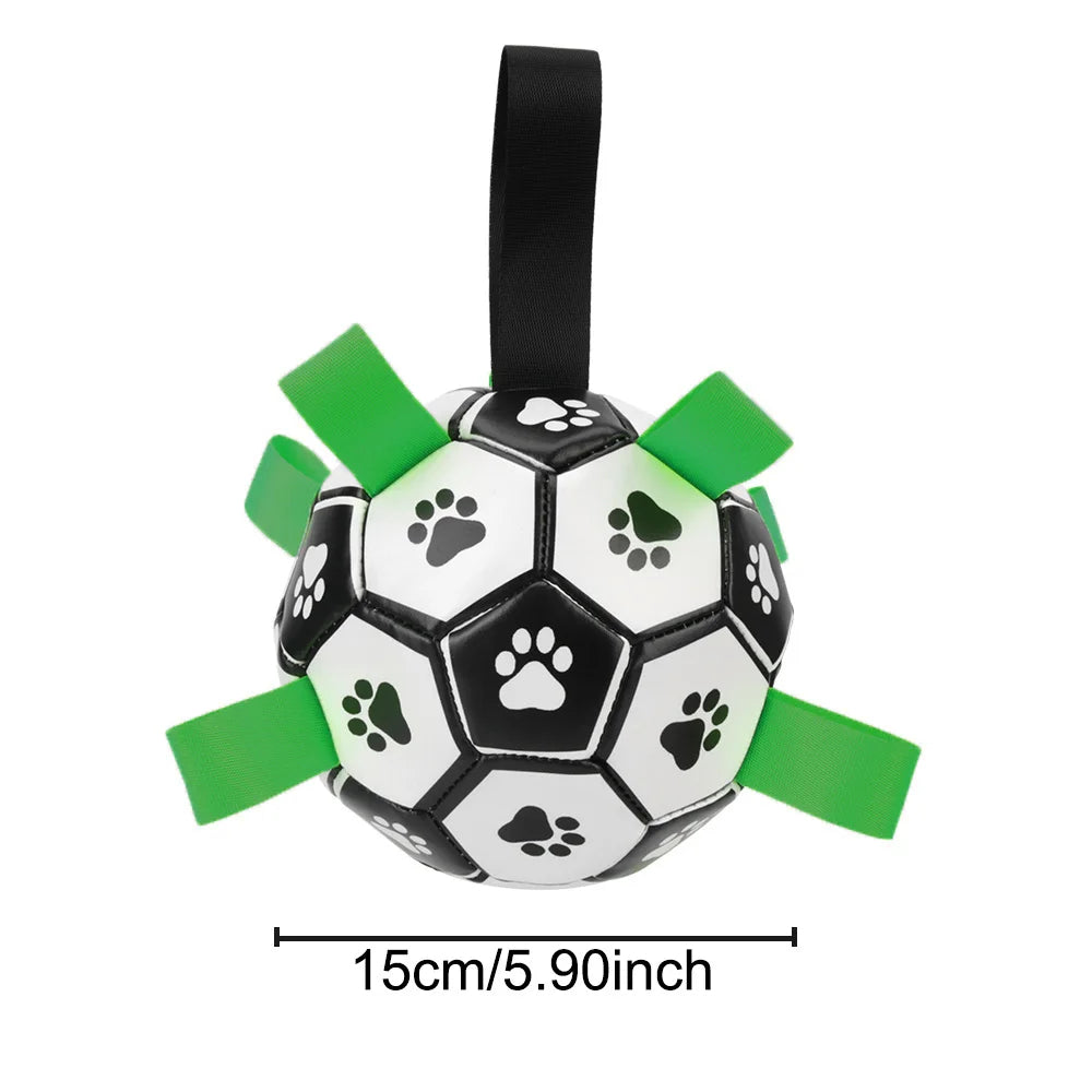 "Interactive dog ball toy with colorful pull ropes for active playtime, ideal for fetch, tug-of-war, and chewing fun."