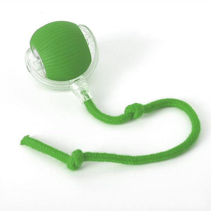"Interactive plush dog toy with tail in vibrant colors for engaging play, mimicking real prey with tail movement."