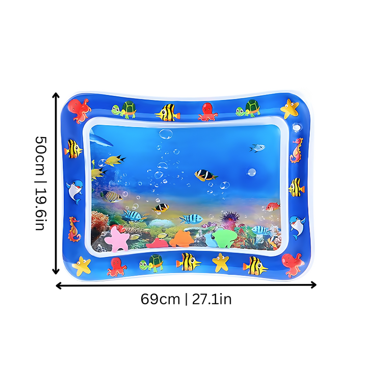 "Interactive water mat for cats with playful fish, offering cool comfort and entertainment. Pet supplies for active play."