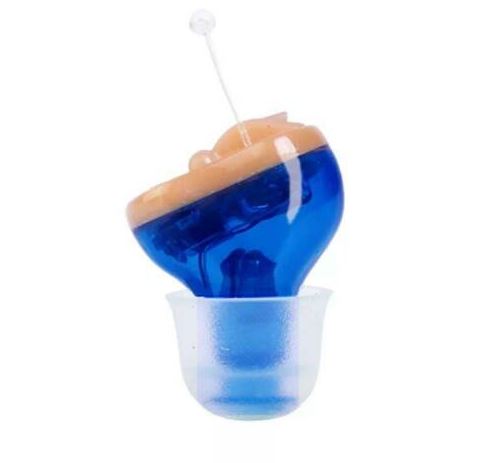 "Invisible in-ear rechargeable hearing aids for clear sound, shown discreetly placed in the ear, offering superior audio qual