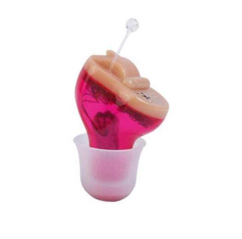 "Invisible in-ear rechargeable hearing aids for clear sound, shown discreetly placed in the ear, offering superior audio qual
