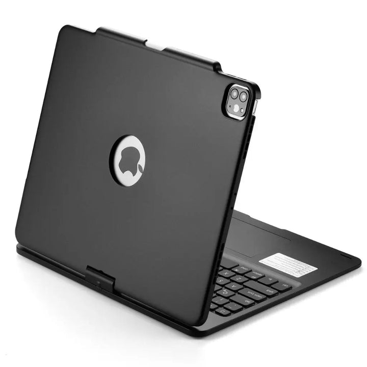 iPad Keyboard Case with backlit keys and trackpad, sleek design, drop-resistant shell, enhances functionality and protection.
