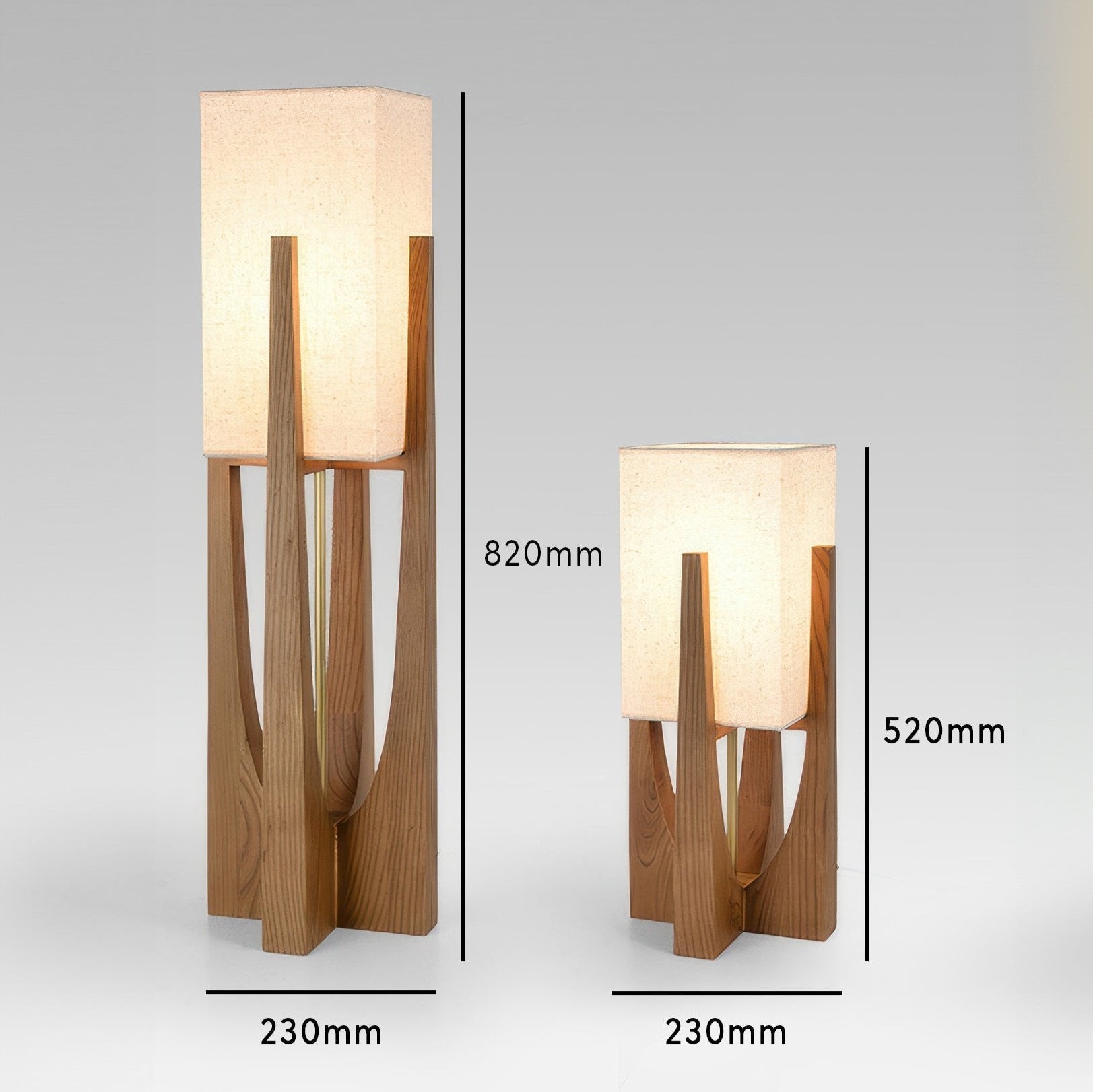 Japanese-style walnut floor lamp with LED, featuring a sturdy walnut base, brass accents, and cotton-linen shade for ambient 