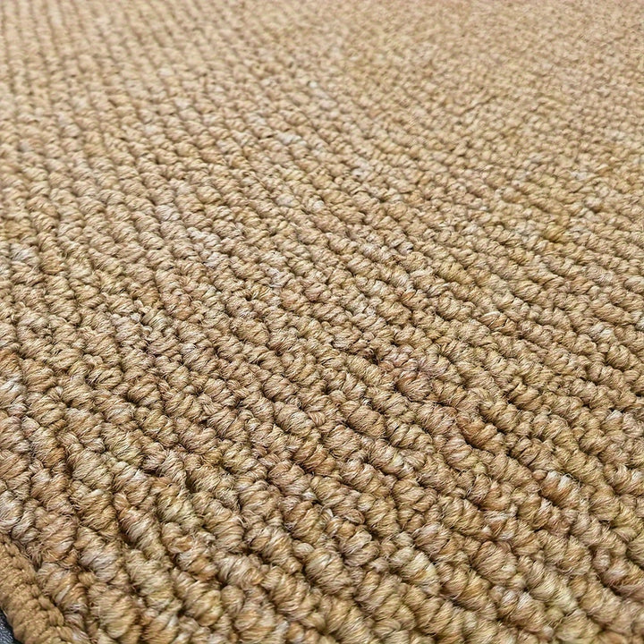 "Jute-look soft, absorbent door mat for indoor/outdoor use; stylish, traps dirt, moisture; durable, non-slip backing."