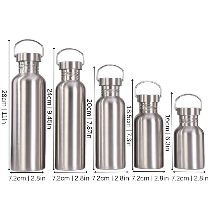 "Leakproof stainless steel water bottle with bamboo lid; sleek, durable design for active lifestyles, vibrant finish, eco-fri