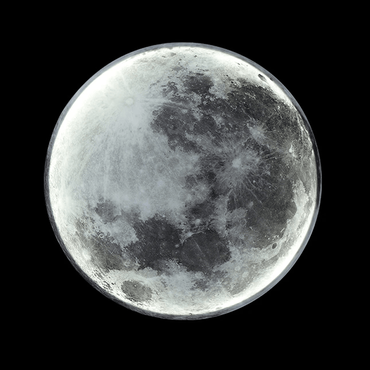 "Lunar LED Moon Lamp casting warm glow, simulating a full moon. Enhances home decor. Adjustable brightness and eco-friendly."
