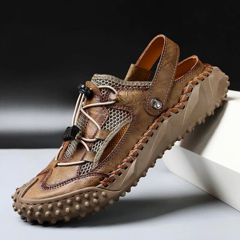 "Men's adjustable sporty sandals with cushioned sole, rugged design, and versatile colors for outdoor adventures."