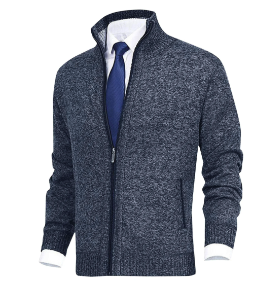 "Men's elegant cardigan sweater in classic style, soft material, available in multiple colors, perfect for autumn-winter."