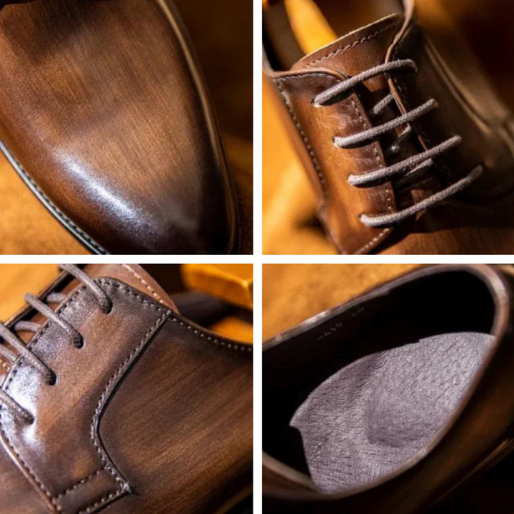 "Men's genuine leather dress shoes, Elithro Series, with premium craftsmanship and elegant, sophisticated design."