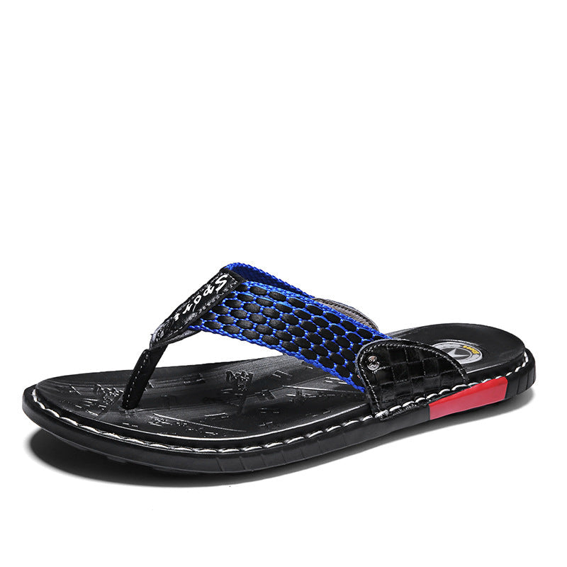 "Men's leather flip-flops sandals, brown, with ergonomic design for summer comfort and style, ideal for casual outings."