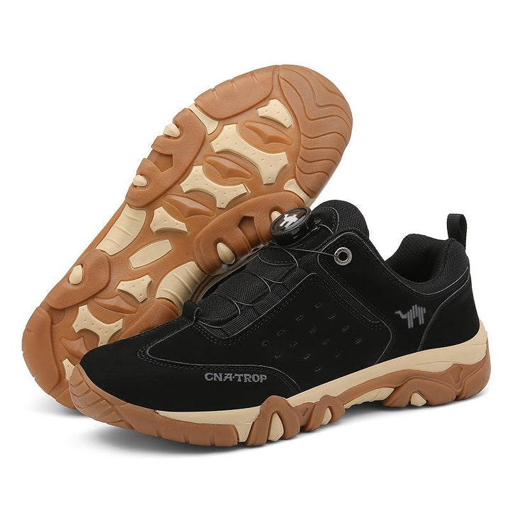 "Men's orthopedic walking shoes, cushioned sole, supportive design, stability, non-slip outsole, health & wellness product"