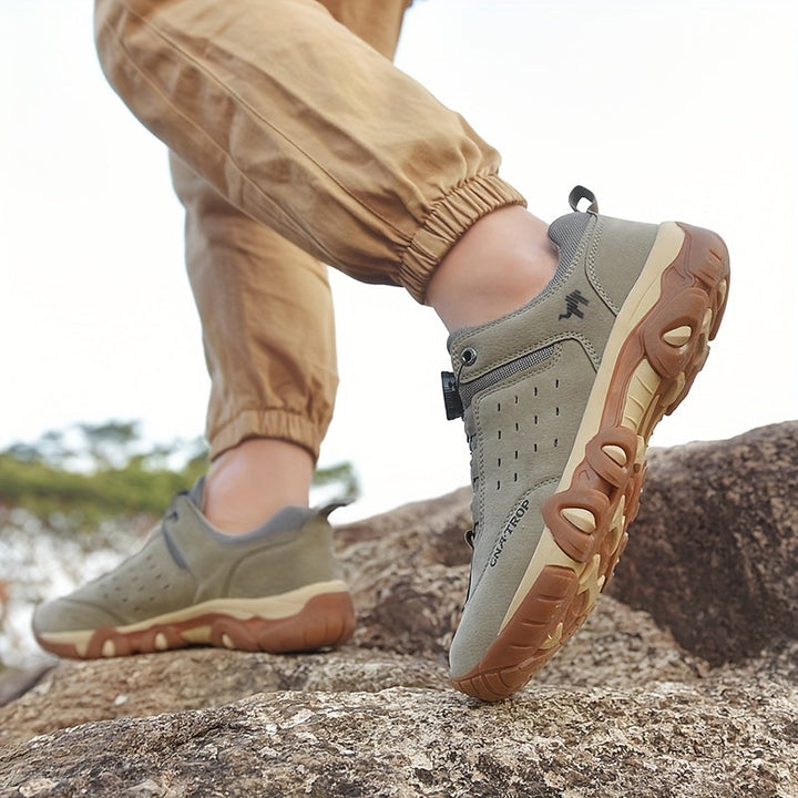 "Men's orthopedic walking shoes, cushioned sole, supportive design, stability, non-slip outsole, health & wellness product"