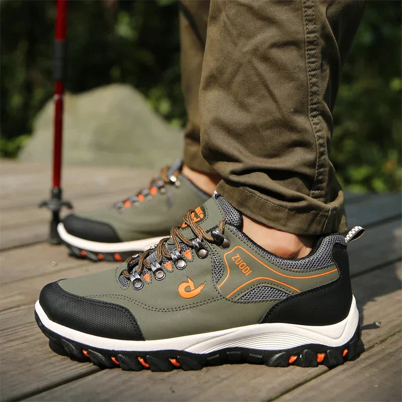 Men's orthopedic walking shoes, cushioned sole, synthetic leather, versatile for all seasons, available in black, green, yell