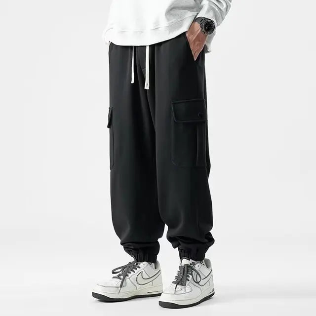 Men's Palermo Sweatpants in soft cotton blend, shown with cargo pockets and elastic waistband for comfort and style.
