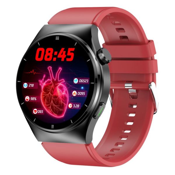 Men's smartwatch with health monitoring, pain-free glucose and blood pressure tracking, modern design, available in multiple 