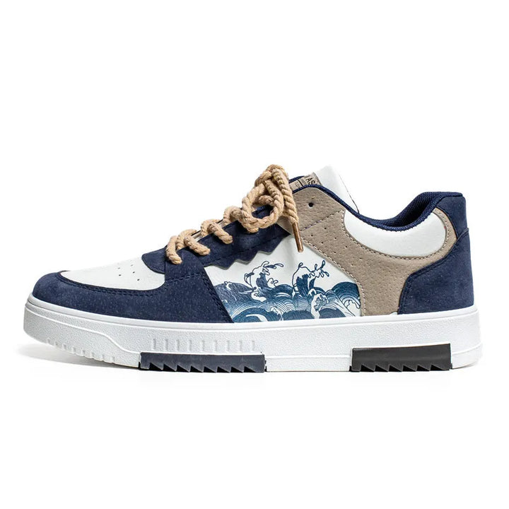 "Men's stylish Andrey sneakers, breathable, ergonomic fit, wear-resistant, versatile, white casual shoes side view"