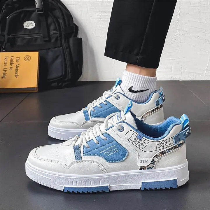 "Men's stylish Andrey sneakers, breathable, ergonomic fit, wear-resistant, versatile, white casual shoes side view"