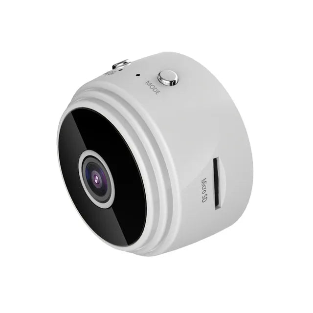 "Mini Camera 1080P HD Night Vision Wireless, compact black design, perfect for discreet home security with Wi-Fi connectivity