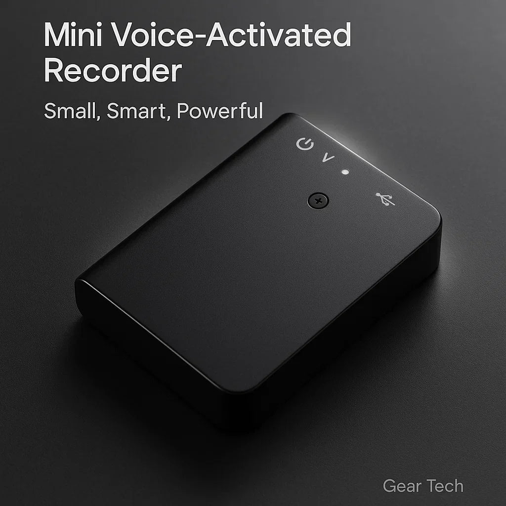 "Miniature voice recorder for stealth audio, compact design, high-fidelity recording, voice activation, pocket-sized."