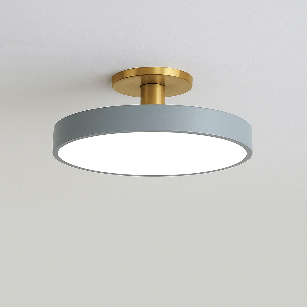 "Minimalist Nordic Macaron LED Ceiling Light in vibrant colors, round design, perfect for modern interior decor."