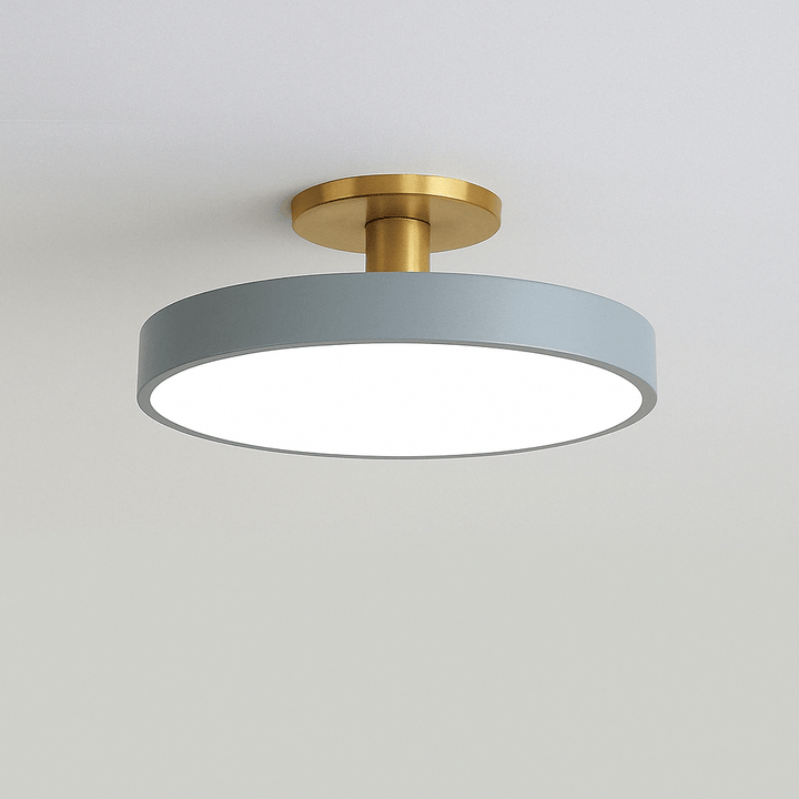 "Minimalist Nordic Macaron LED Ceiling Light in vibrant colors, round design, perfect for modern interior decor."