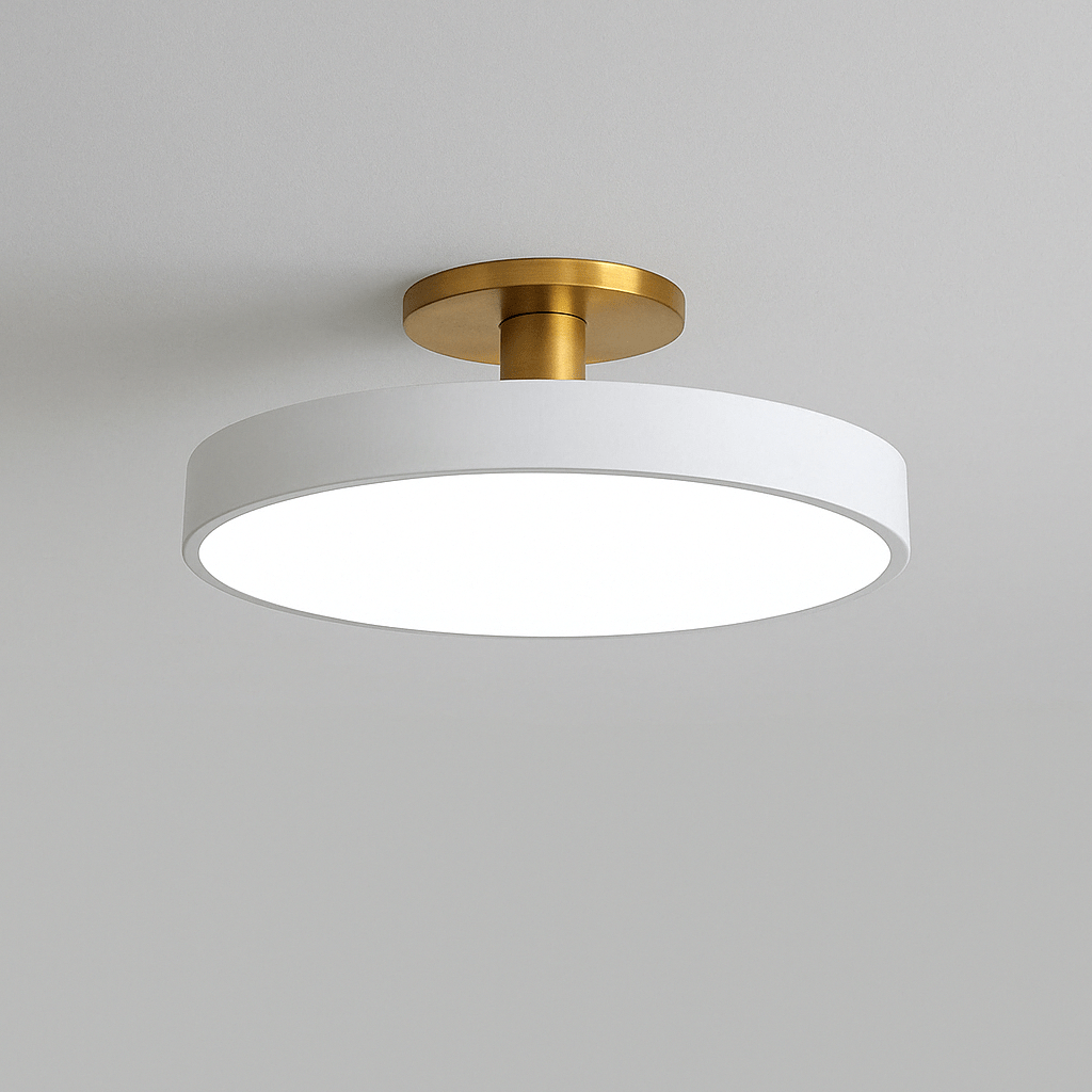 "Minimalist Nordic Macaron LED Ceiling Light in vibrant colors, round design, perfect for modern interior decor."