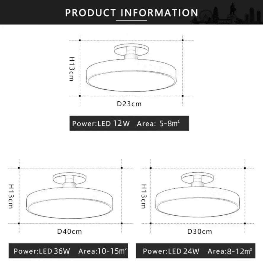 "Minimalist Nordic Macaron LED Ceiling Light in vibrant colors, round design, perfect for modern interior decor."