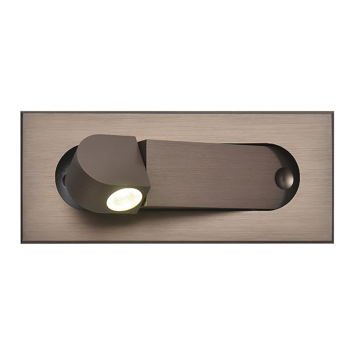 Modern adjustable LED bedside lamp in matte black with a sleek design, featuring an adjustable head for focused reading light