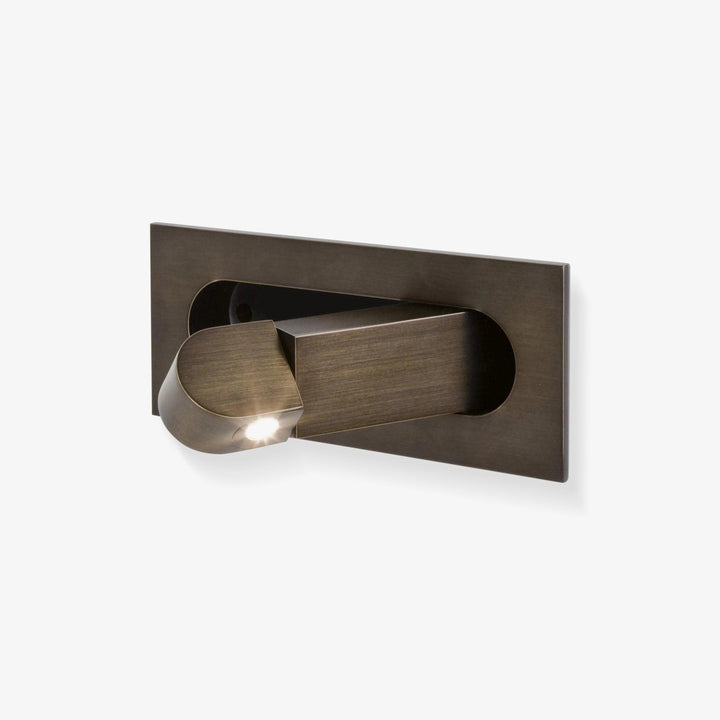 Modern adjustable LED bedside lamp in matte black with a sleek design, featuring an adjustable head for focused reading light