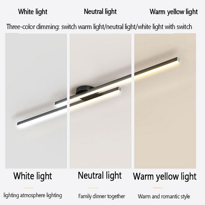 "Modern aluminium semi flush mount LED ceiling light with sleek design, energy-efficient illumination, and multiple finishes.