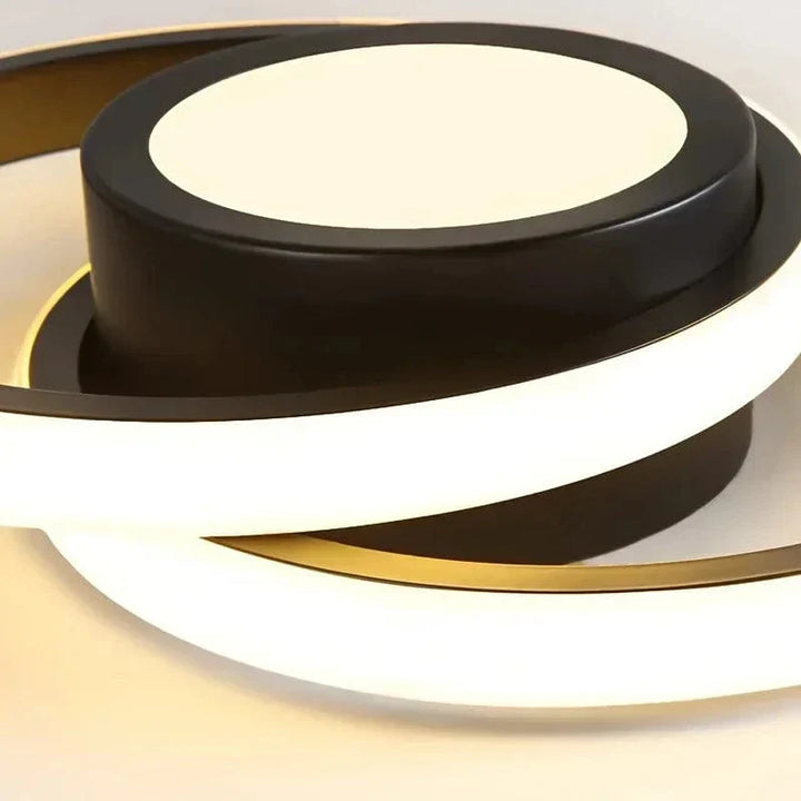 "Modern dimmable LED flush mount ceiling light, 3-colour options, sleek round design, fits low ceilings, energy-efficient"