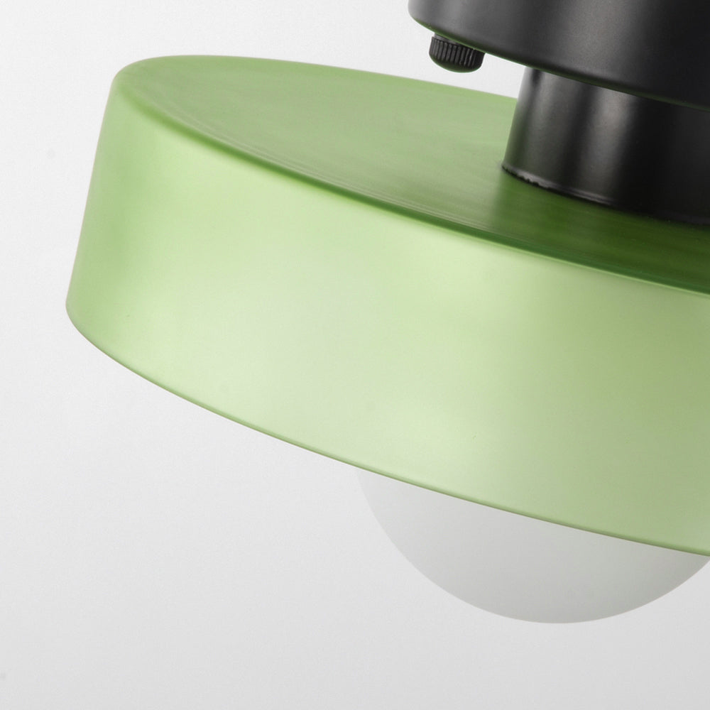 "Modern glass round ceiling light with sleek design, ideal for stylish kitchens, available in varied colors and sizes."