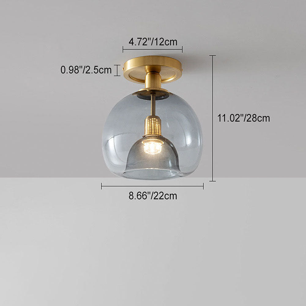 "Modern grey glass ceiling light, sleek and elegant, perfect for illuminating hallways with stylish, even lighting."